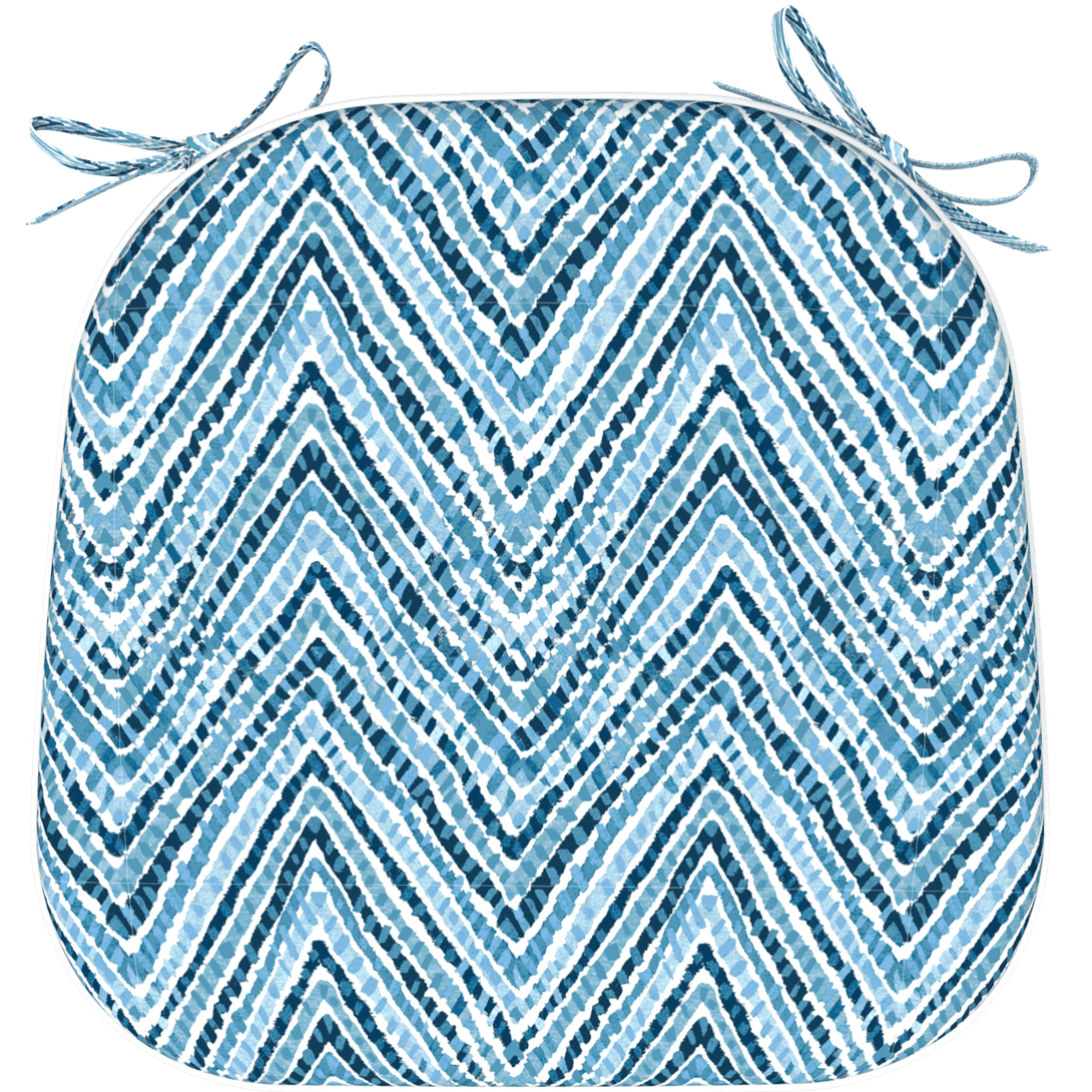 Tahiti Acapulco Blue Rounded Chair Pad - 40x42x5cm - The Furniture Shack