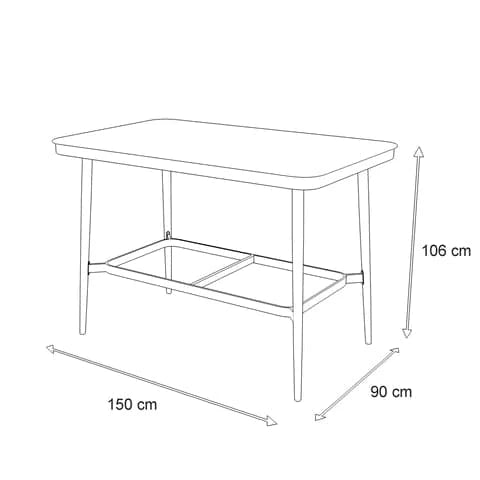 Amalfi Rectangle Bar Table in Arctic White Aluminium - The Furniture Shack