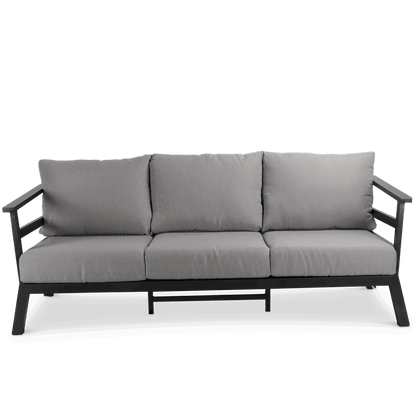 Aveiro 3 Seater in Gunmetal Grey with Stone Olefin Cushions - The Furniture Shack