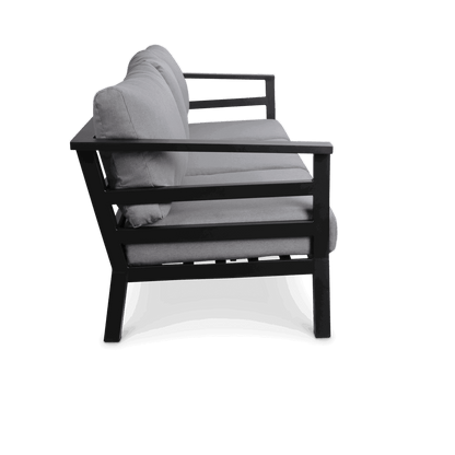 Aveiro 3 Seater in Gunmetal Grey with Stone Olefin Cushions - The Furniture Shack