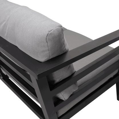 Aveiro 3 Seater in Gunmetal Grey with Stone Olefin Cushions - The Furniture Shack