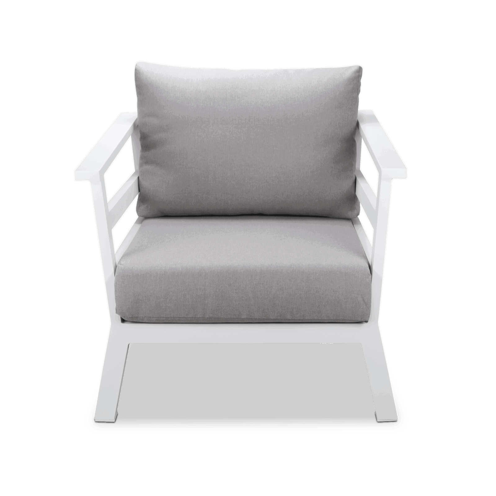 Aveiro Outdoor Armchair in Arctic White with Stone Olefin Cushion - The Furniture Shack