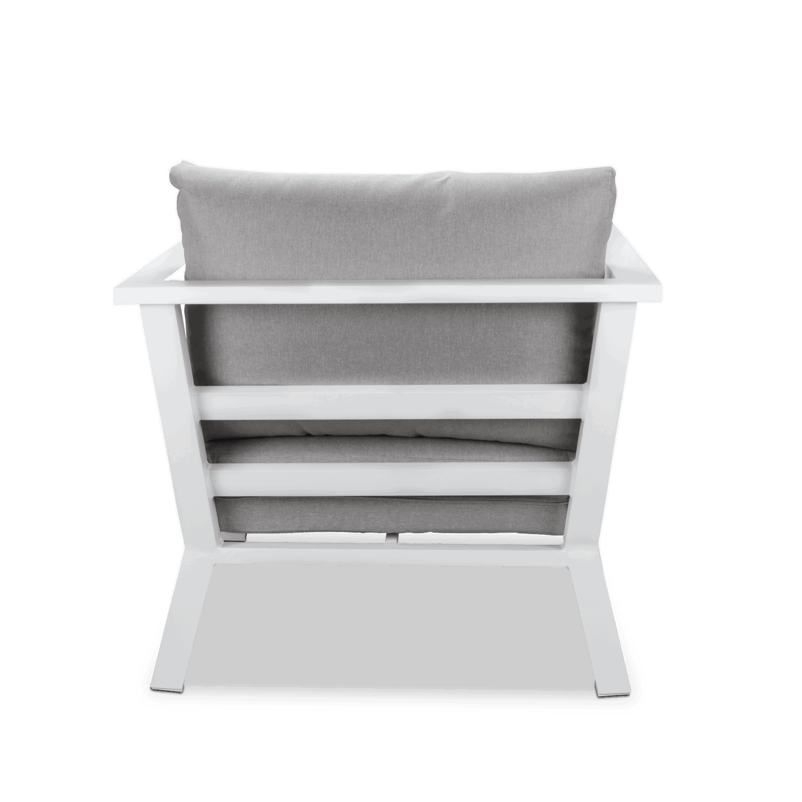Aveiro Outdoor Armchair in Arctic White with Stone Olefin Cushion - The Furniture Shack