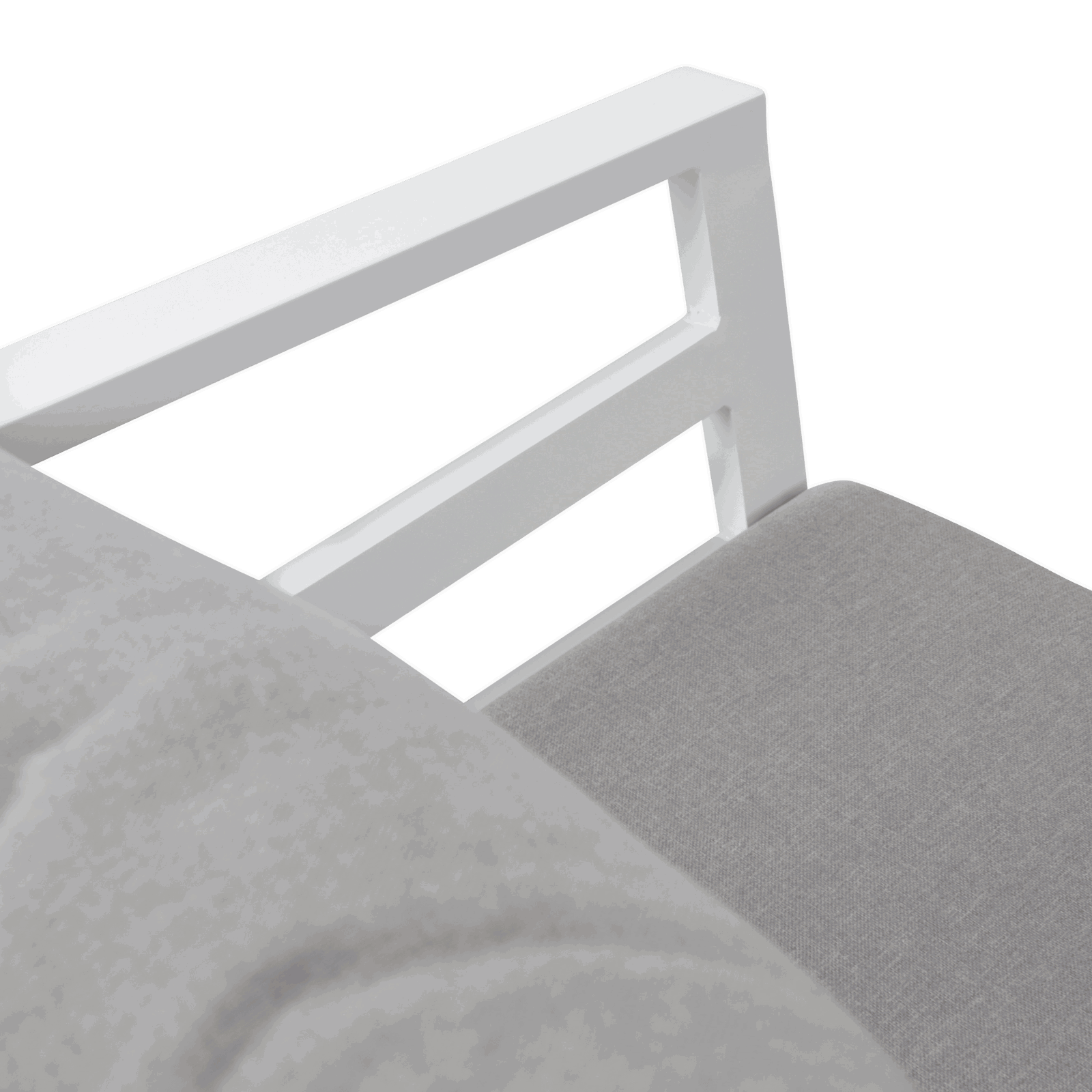 Aveiro Outdoor Armchair in Arctic White with Stone Olefin Cushion - The Furniture Shack