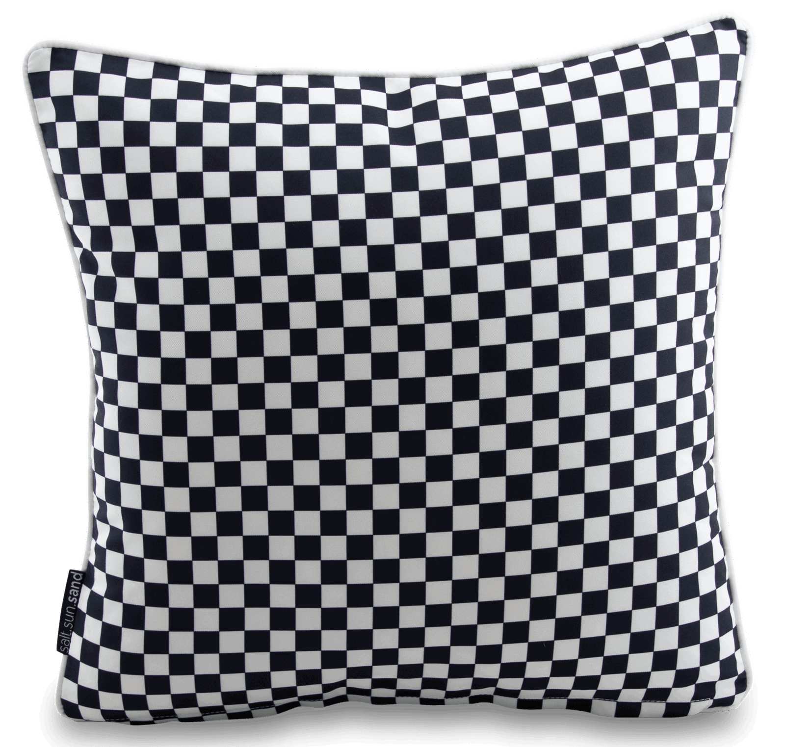 Bondi Black Check - 45 x 45 cm Piped Cushion - The Furniture Shack
