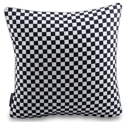 Bondi Black Check - 45 x 45 cm Piped Cushion - The Furniture Shack