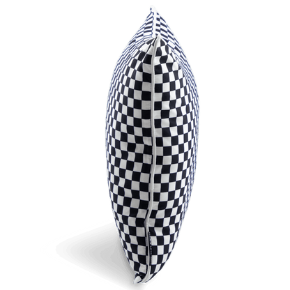 Bondi Black Check - 45 x 45 cm Piped Cushion - The Furniture Shack