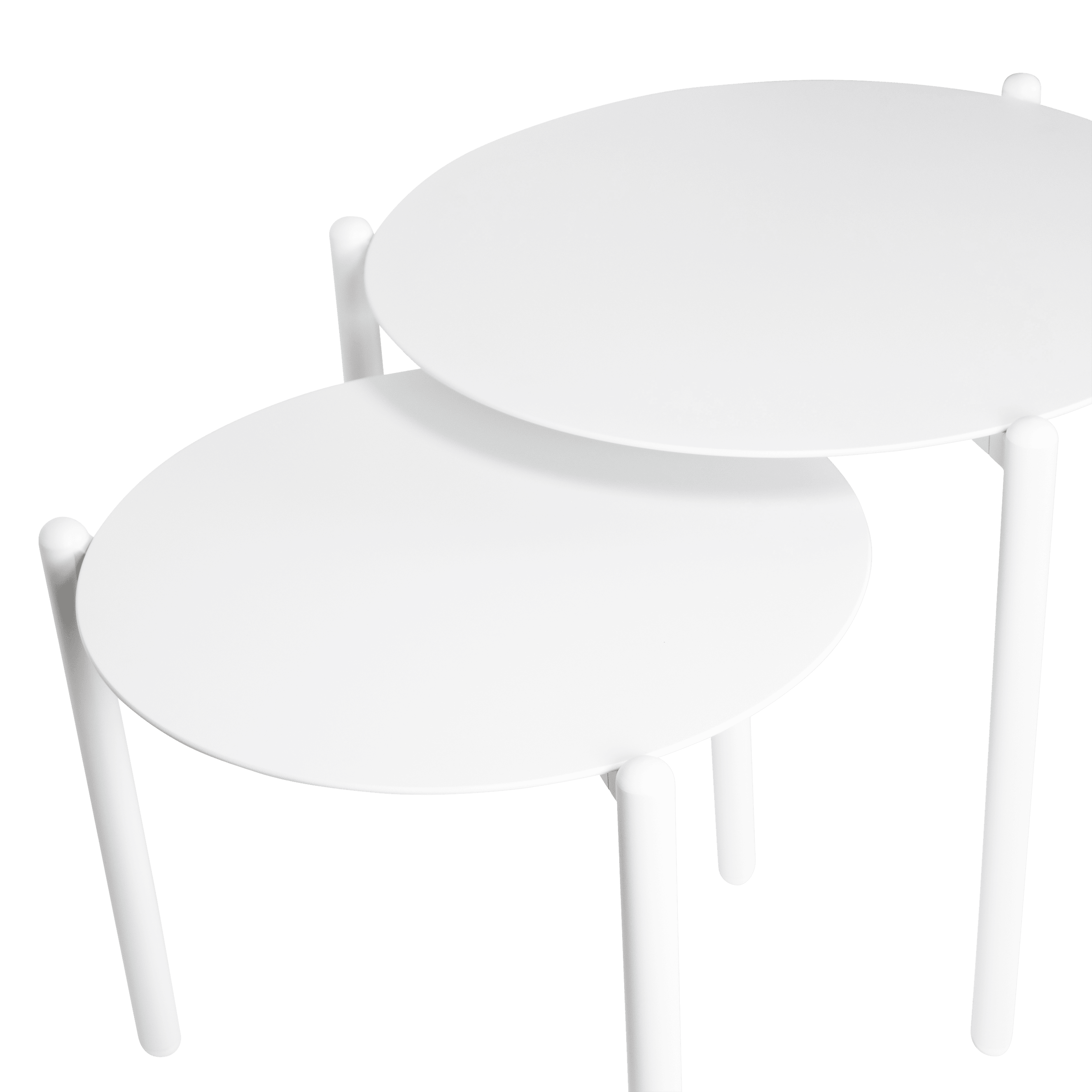 Marbella Coffee Table Set of 2 in Arctic White Aluminium - The Furniture Shack