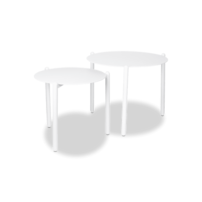 Marbella Coffee Table Set of 2 in Arctic White Aluminium - The Furniture Shack