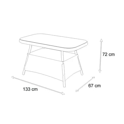 Hamptons Hybrid Coffee Table in Surfmist Wicker with Glass Top - The Furniture Shack