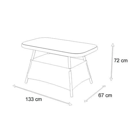 Hamptons Hybrid Coffee Table in Surfmist Wicker with Glass Top - The Furniture Shack
