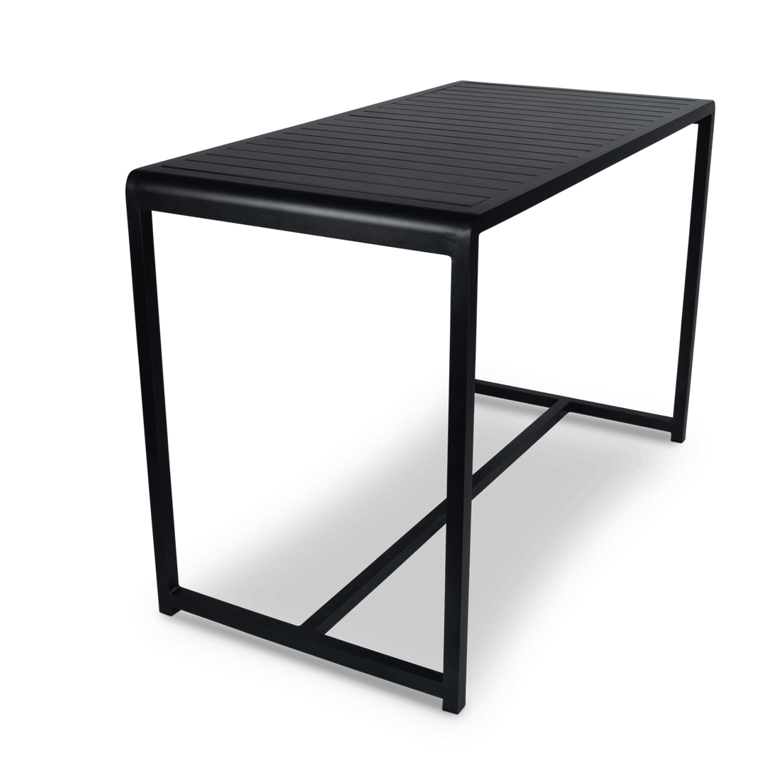 Santorini 7pc Bar Suite in Gunmetal with Platinum Olefin Cushions - The Furniture Shack