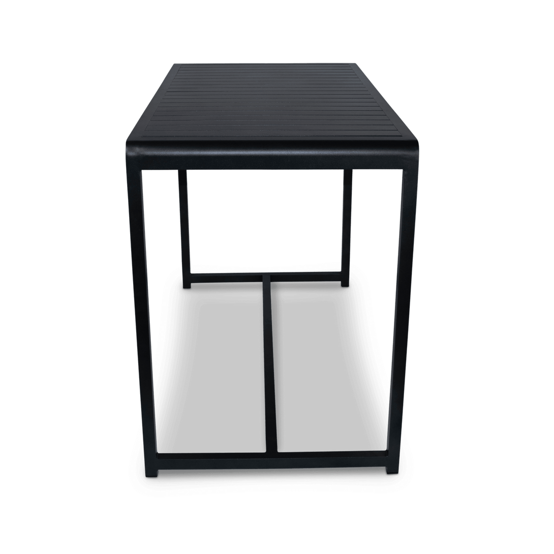 Santorini 7pc Bar Suite in Gunmetal with Platinum Olefin Cushions - The Furniture Shack