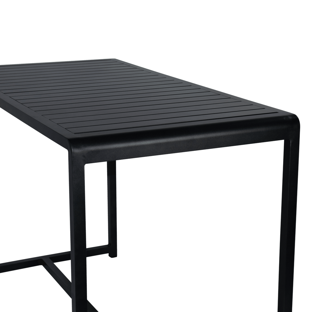 Santorini 7pc Bar Suite in Gunmetal with Platinum Olefin Cushions - The Furniture Shack