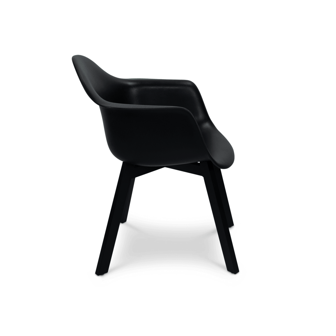 Noosa UV Polypropylene Premium Dining Chair in Midnight Black with Aluminium Legs - The Furniture Shack