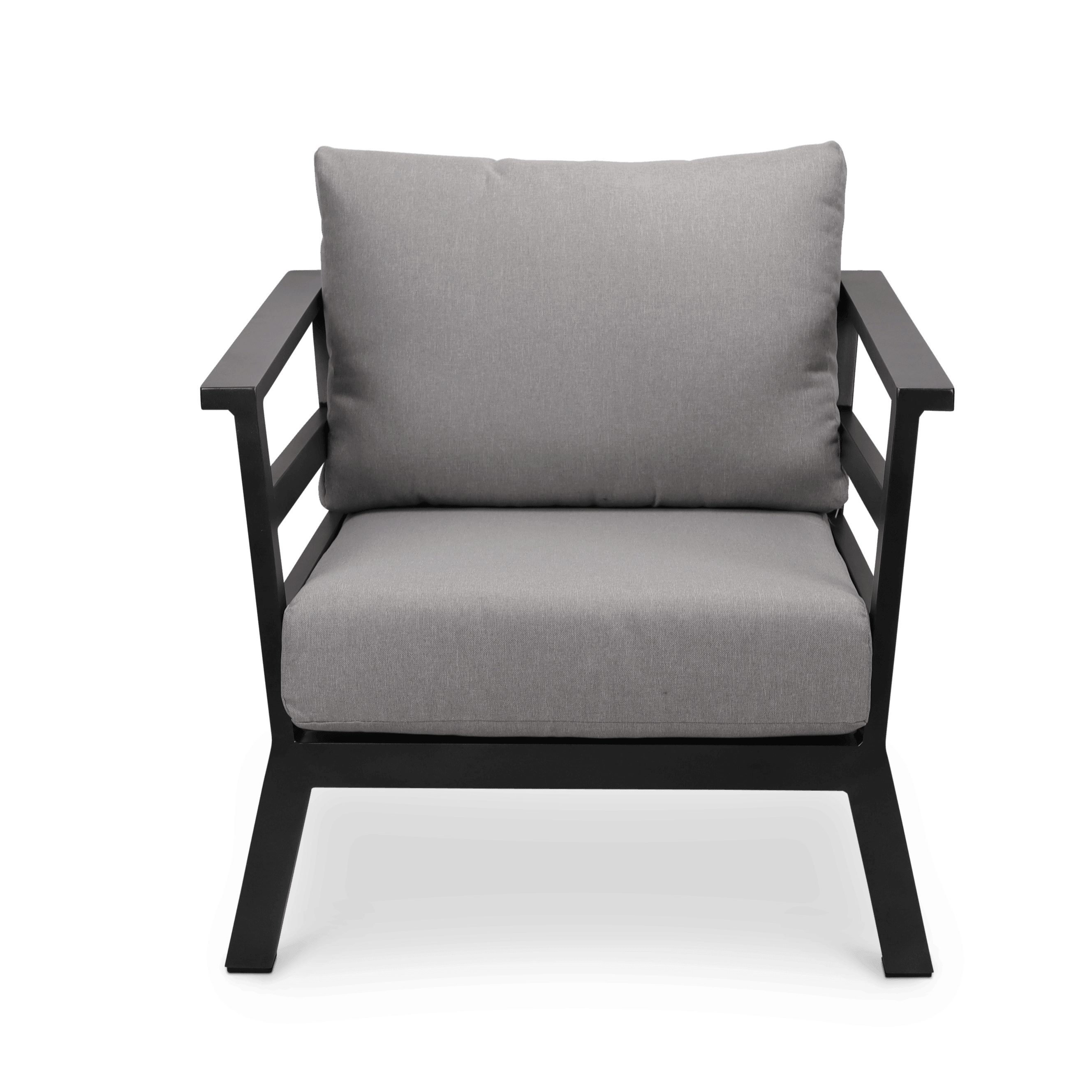 Aveiro Armchair in Gunmetal Grey with Stone Olefin Cushion - The Furniture Shack