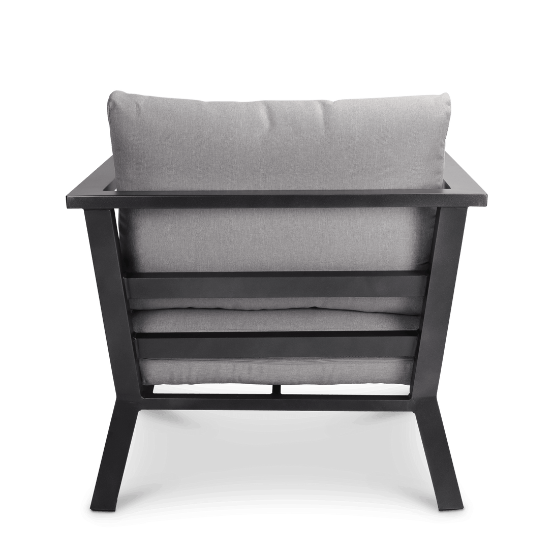 Aveiro Armchair in Gunmetal Grey with Stone Olefin Cushion - The Furniture Shack