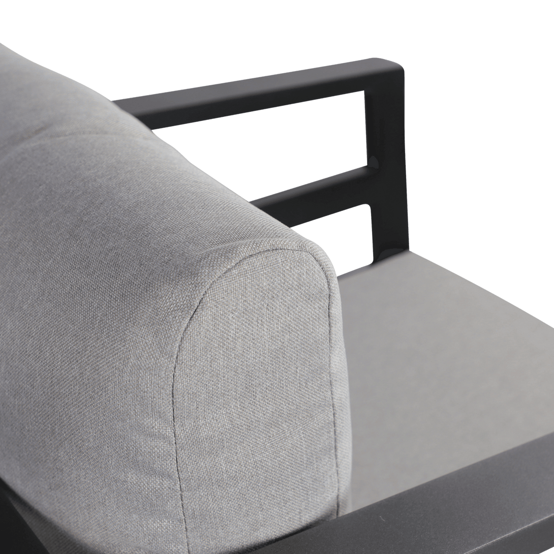 Aveiro & Santorini Large 3pc Occasional Set in Gunmetal Grey with Stone Olefin Cushions - The Furniture Shack