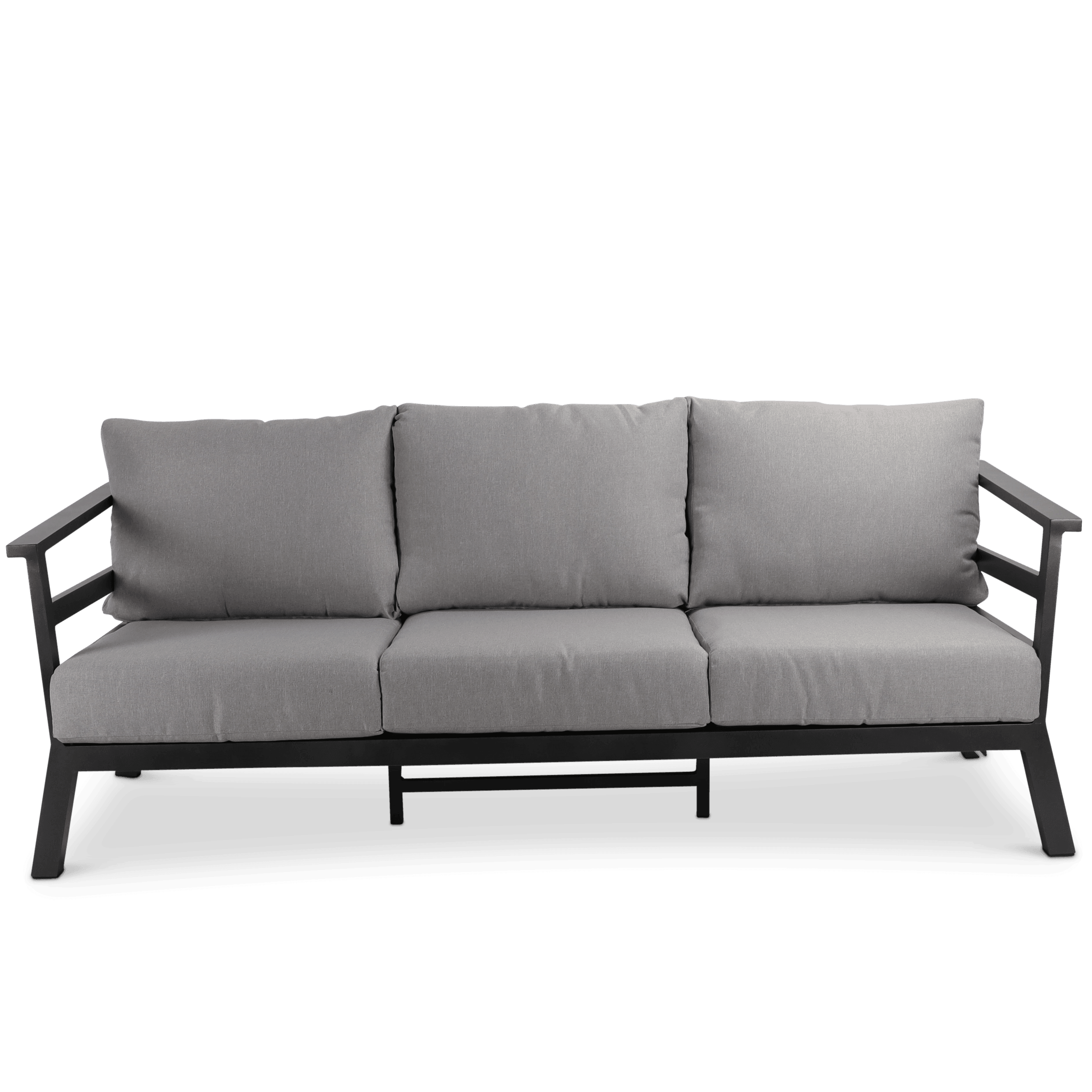 Aveiro 3 Seater in Gunmetal Grey with Stone Olefin Cushions - The Furniture Shack