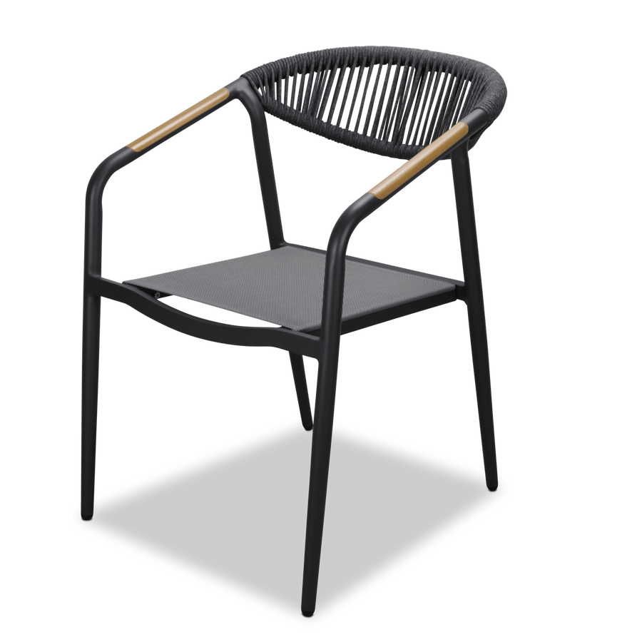 Amalfi Rectangle Table Outdoor Dining Suite in Gunmetal (Choose Chairs ...