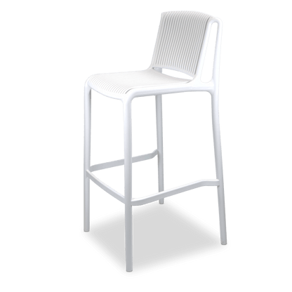 Paros UV Polypropylene Premium Bar Stool in Arctic White - The Furniture Shack