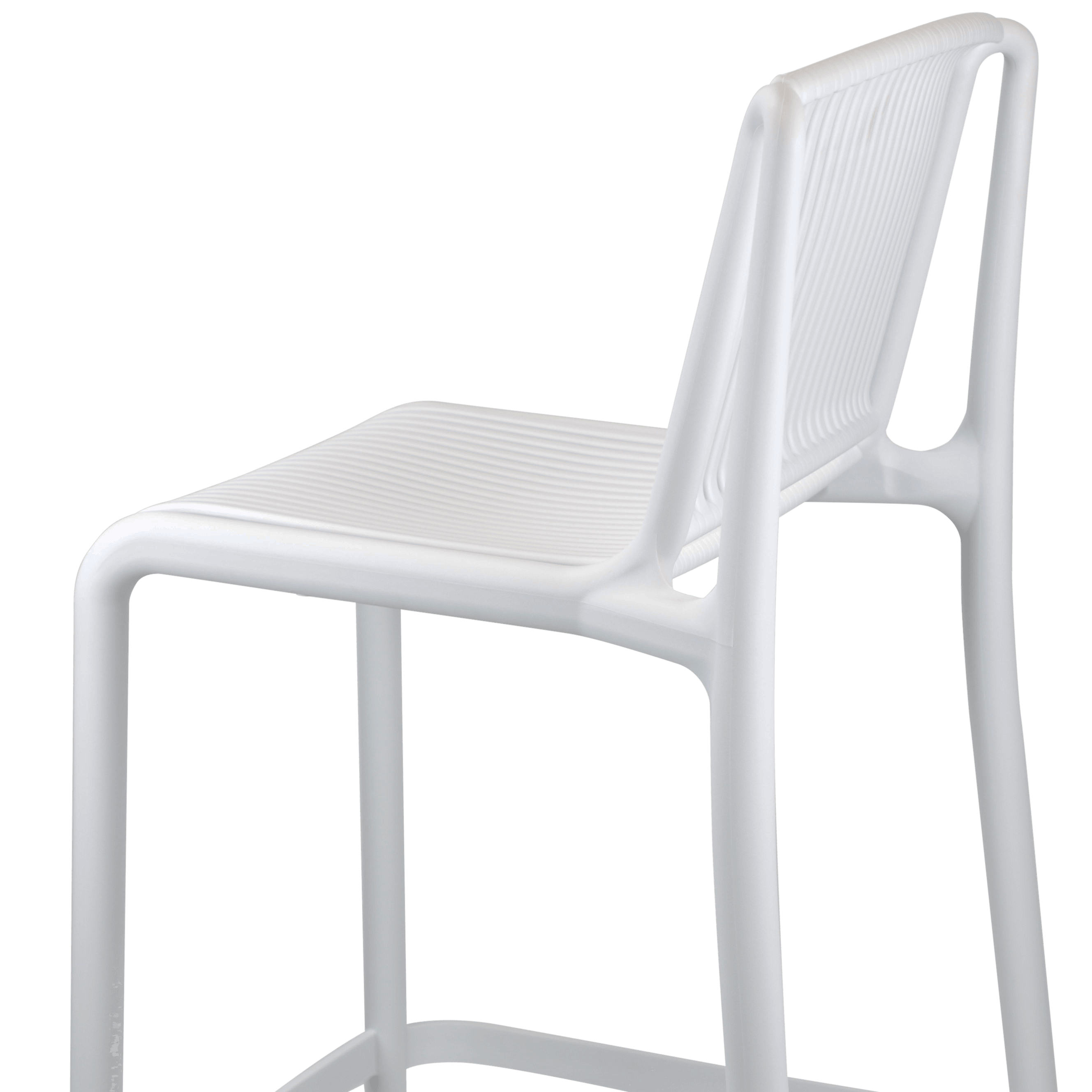 Paros UV Polypropylene Premium Bar Stool in Arctic White - The Furniture Shack