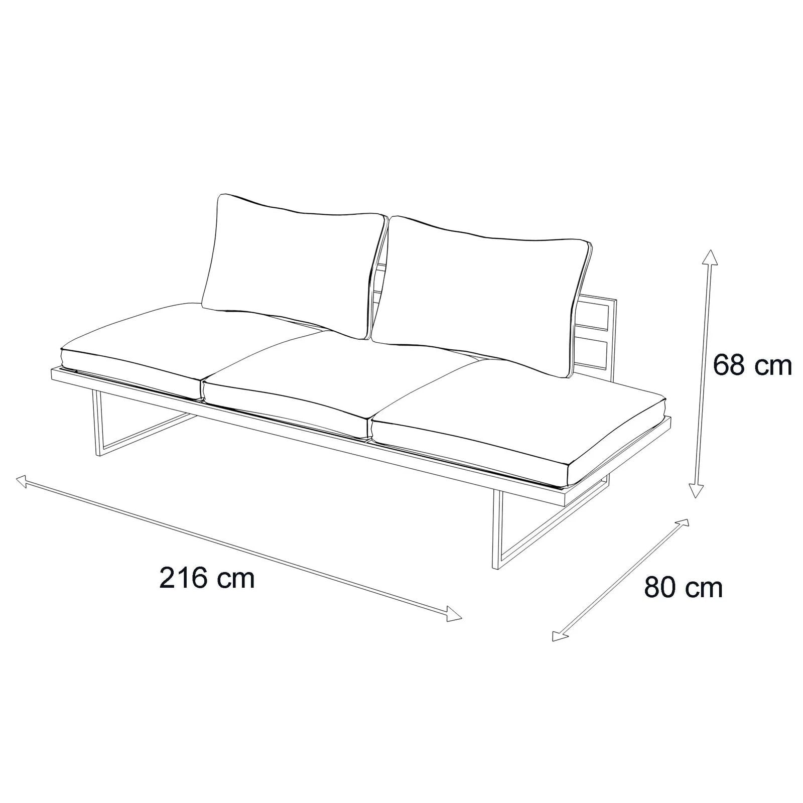 Milan 3 Seater with Dual Sunlounger Functionality in Arctic White Frame and Pebble Olefin Cushions - The Furniture Shack