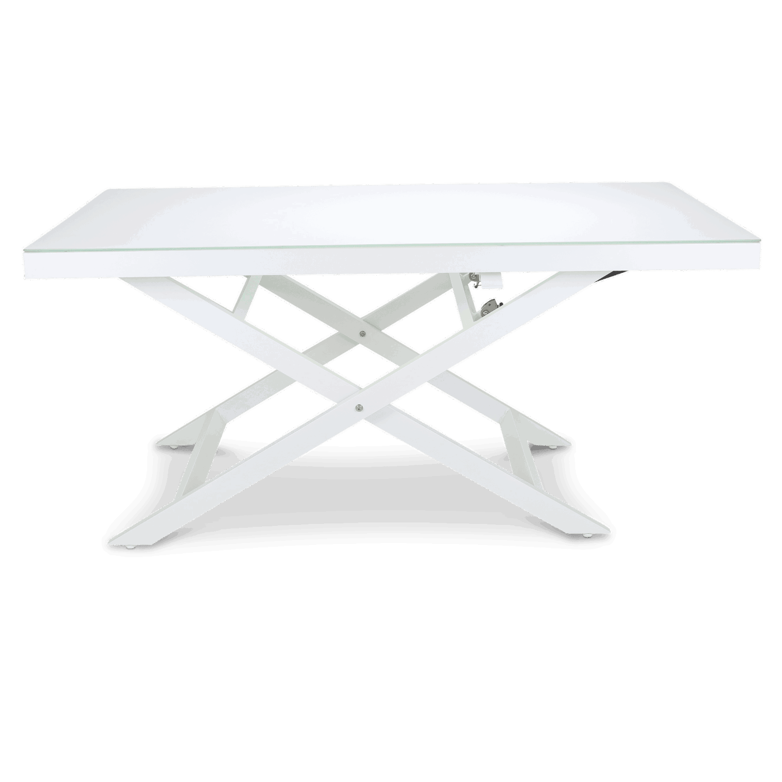 Mykonos Adjustable Outdoor Coffee Table in Arctic White Aluminium Frame and Glass Top - The Furniture Shack