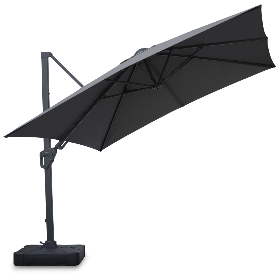 Oasis 3x3m Premium Outdoor Umbrella in Charcoal Olefin Fabric and Aluminium Frame - The Furniture Shack