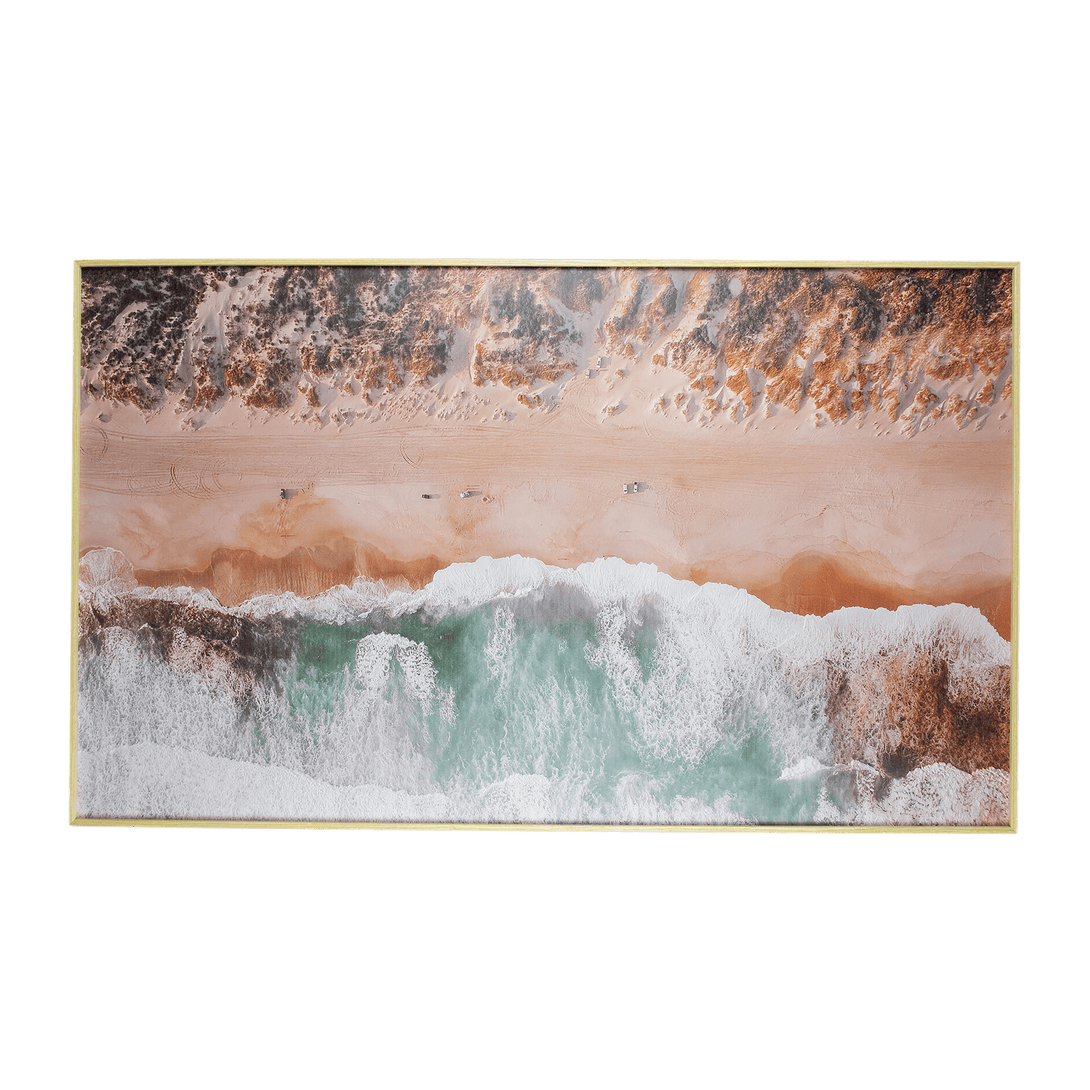 Ocean and Earth 1 - 60 x 100cm Outdoor UV Wall Art with Beech Aluminium Frame - The Furniture Shack