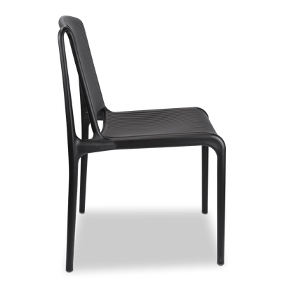 Paros UV Polypropylene Premium Dining Chair in Midnight Black - The Furniture Shack