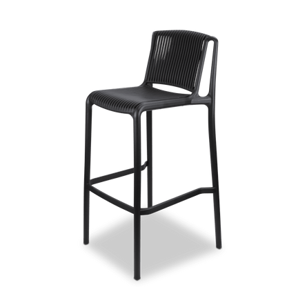 Paros UV Polypropylene Premium Bar Stool in Midnight Black - The Furniture Shack