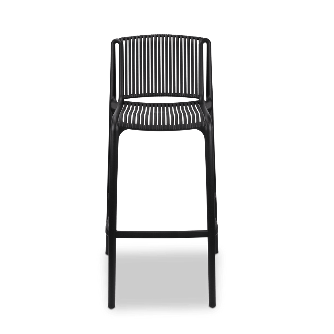 Paros UV Polypropylene Premium Bar Stool in Midnight Black - The Furniture Shack