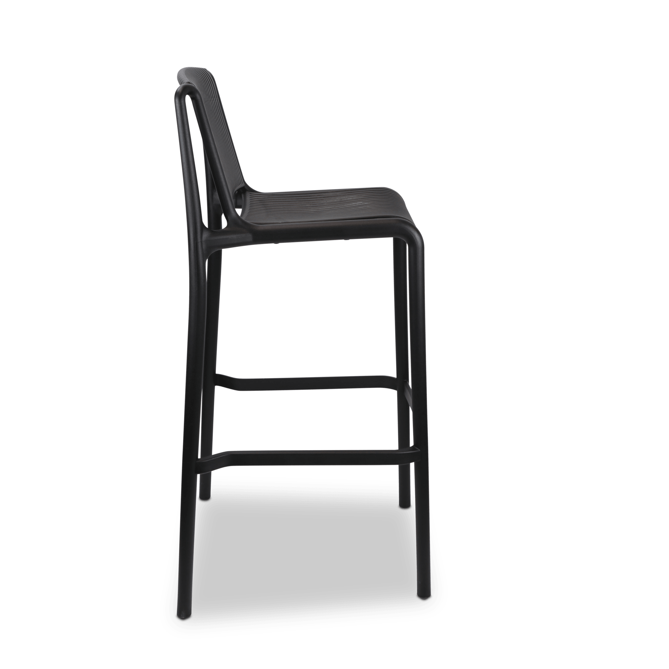 Paros UV Polypropylene Premium Bar Stool in Midnight Black - The Furniture Shack