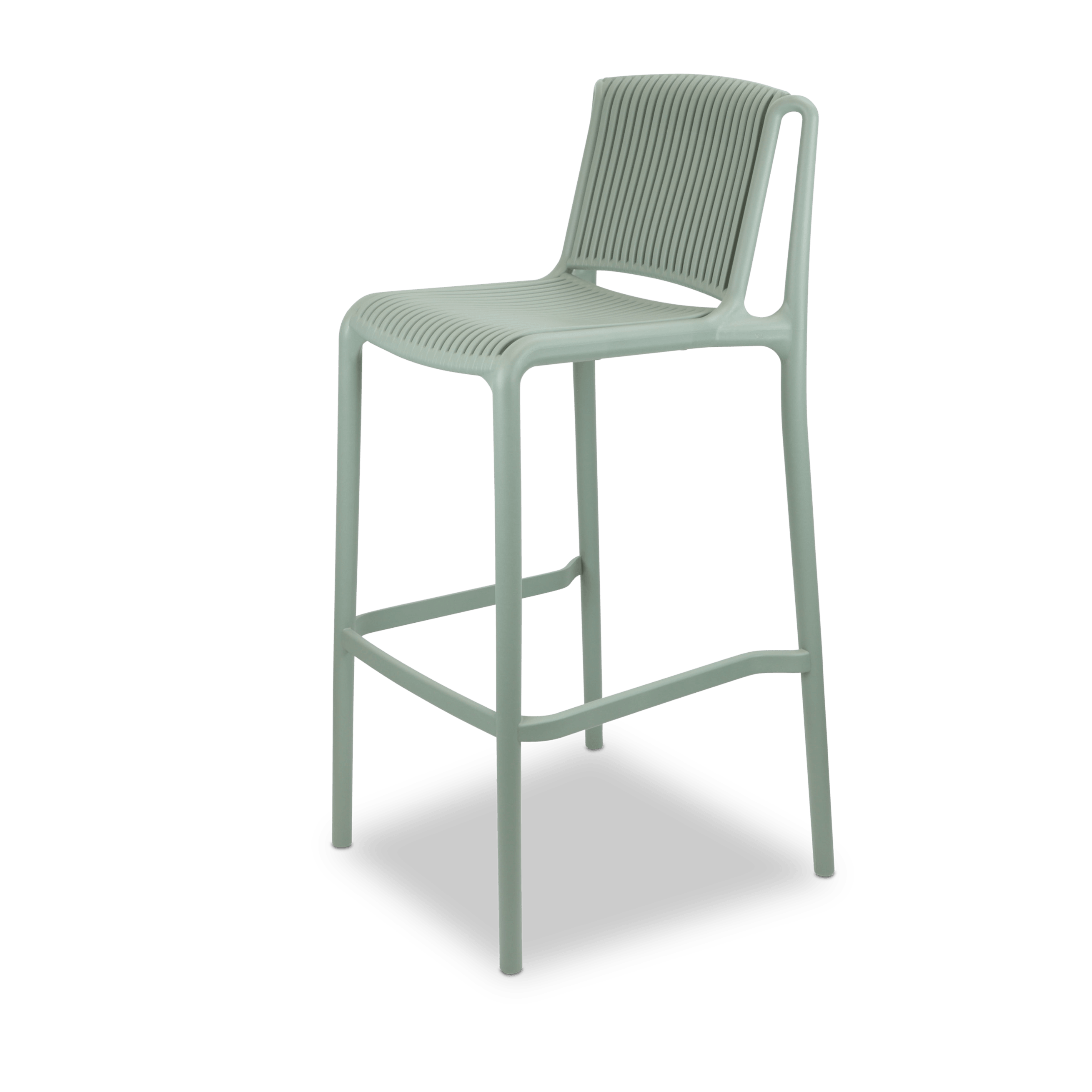 Paros UV Polypropylene Premium Bar Stool in Sage - The Furniture Shack