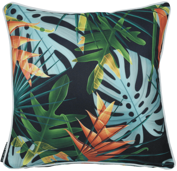 Bondi Jungle Splash - 45 x 45 cm Piped Cushion - The Furniture Shack