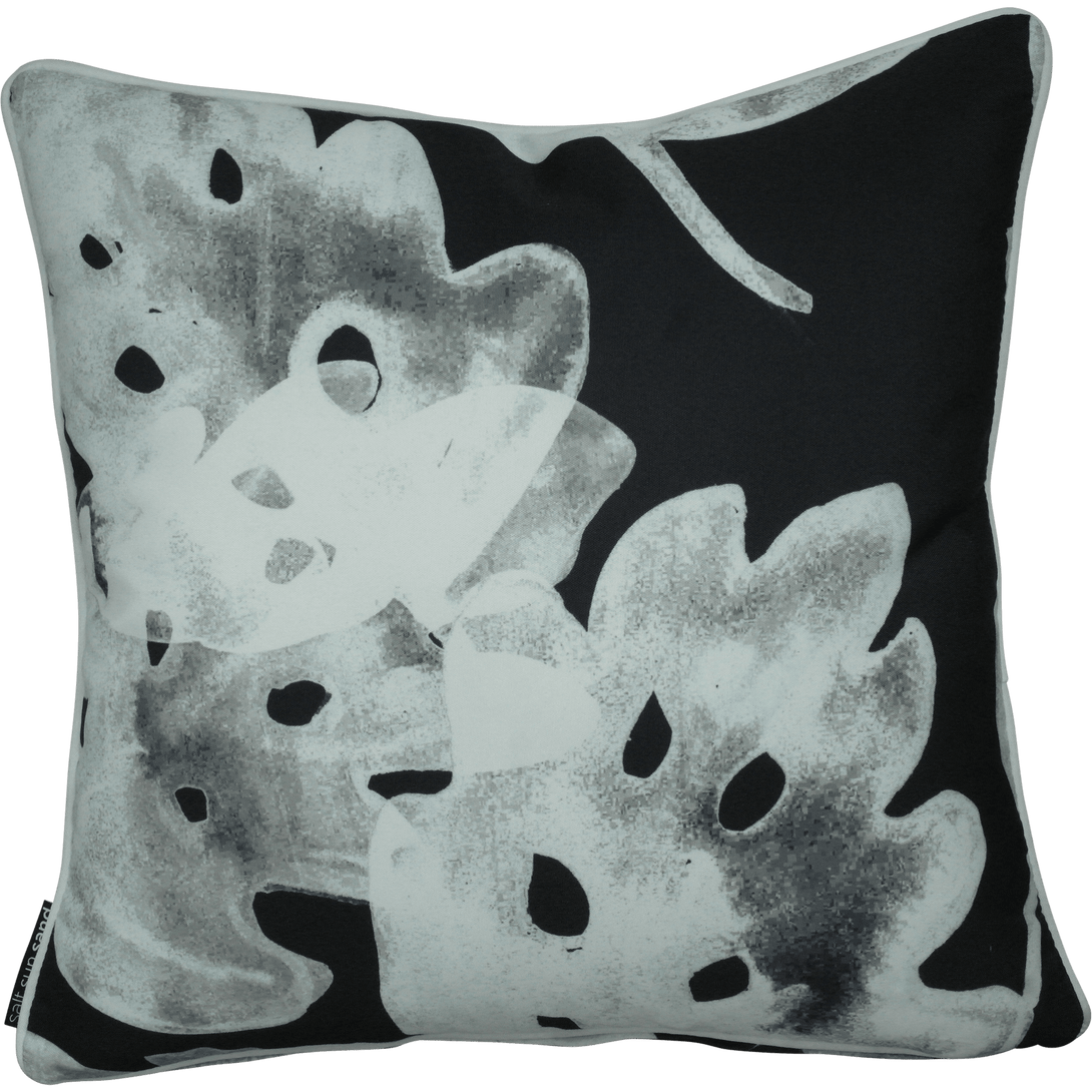 Bondi White On Black - 45 x 45 cm Piped Cushion - The Furniture Shack
