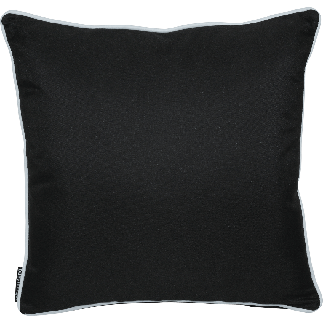 Bondi Solid - 45 x 45 cm piped cushion - Black - The Furniture Shack