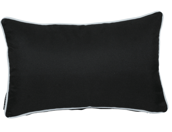 Bondi Solid - 30 x 48 cm piped cushion - Black - The Furniture Shack