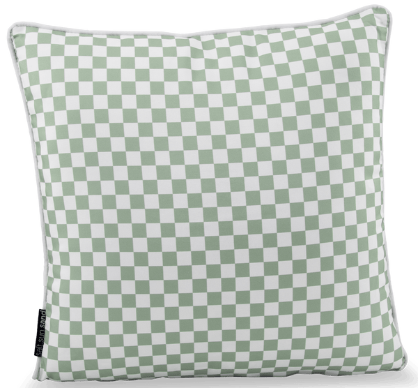 Bondi Sage Check - 45 x 45 cm Piped Cushion - The Furniture Shack