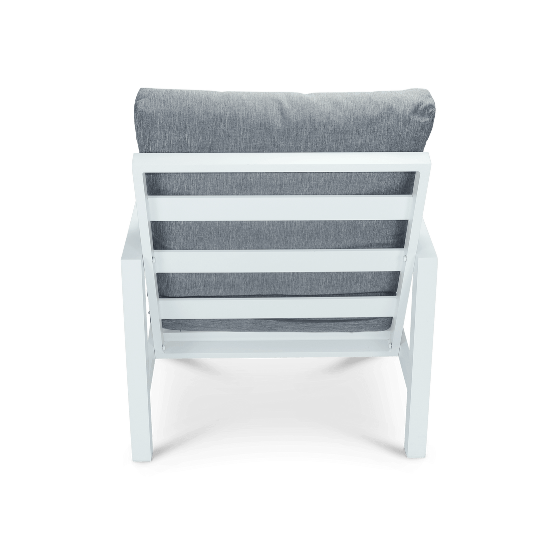 San Sebastian 3pc Occasional Set in Arctic White with Platinum Olefin Cushions - The Furniture Shack