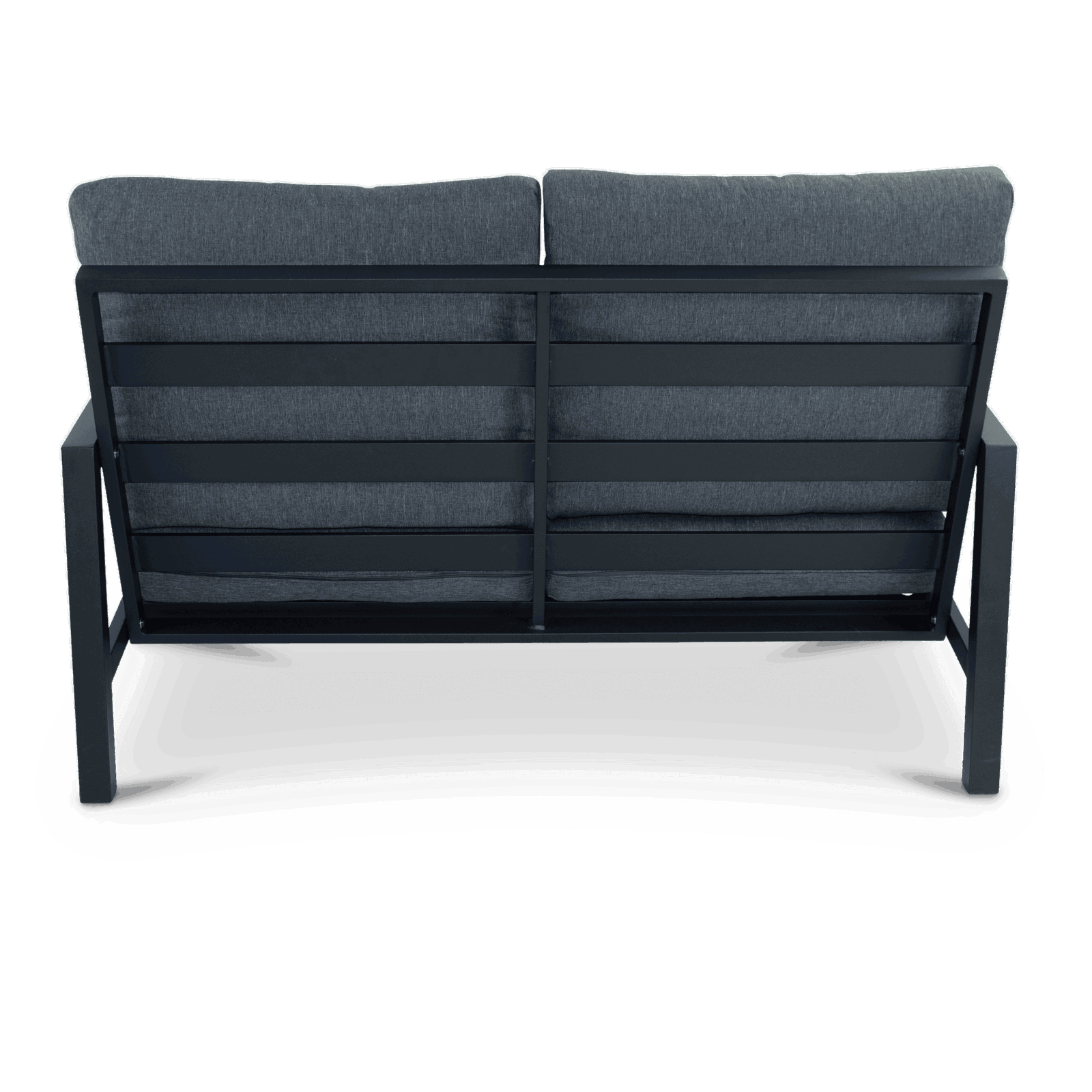 San Sebastian 2 Seater in Gunmetal Grey with Platinum Olefin Cushions - The Furniture Shack