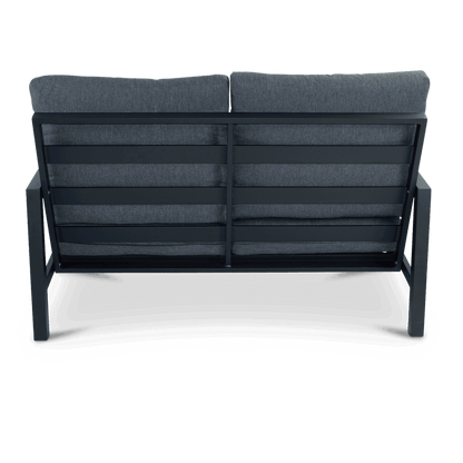 San Sebastian 2 Seater in Gunmetal Grey with Platinum Olefin Cushions - The Furniture Shack