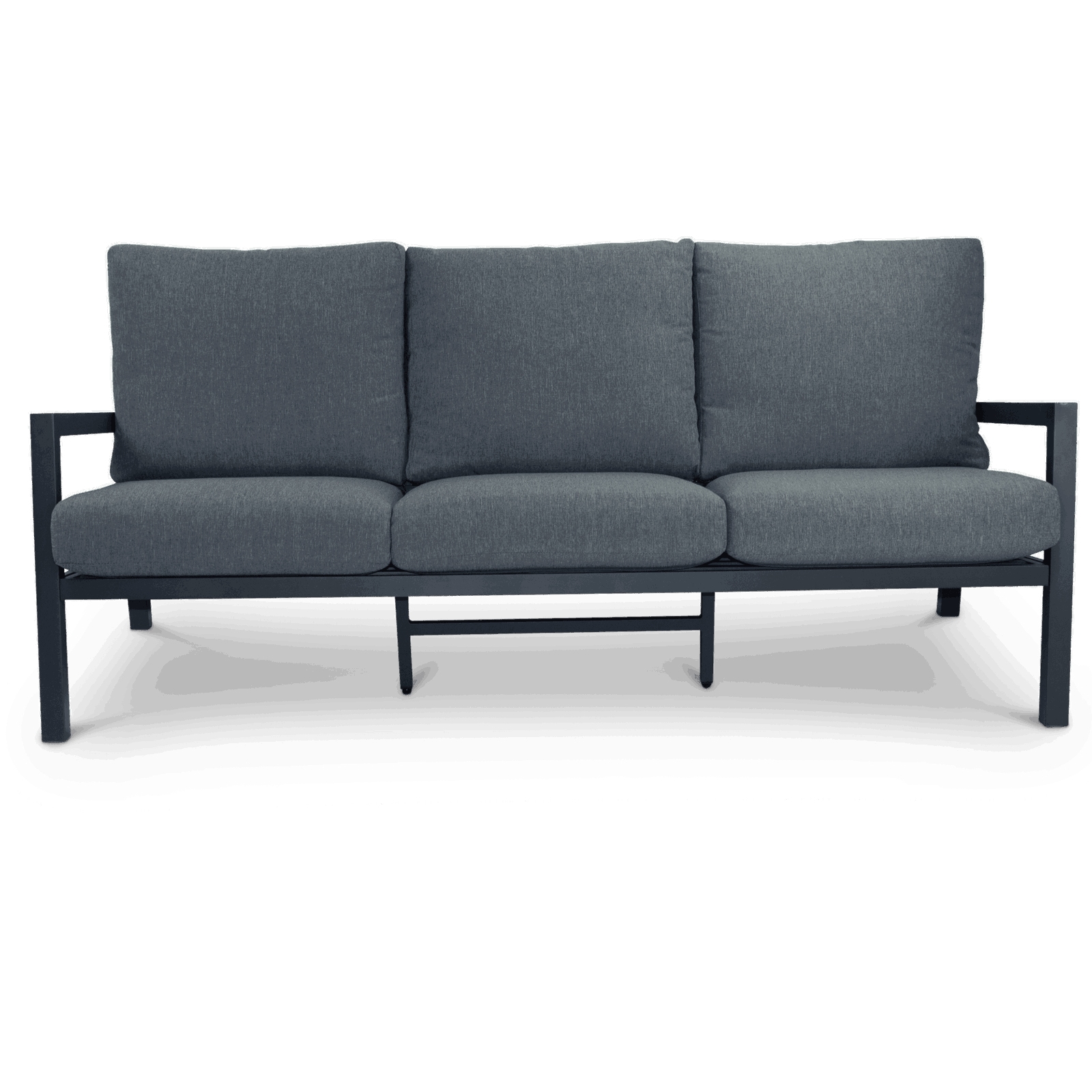 San Sebastian 3 Seater in Gunmetal with Platinum Olefin Cushions - The Furniture Shack