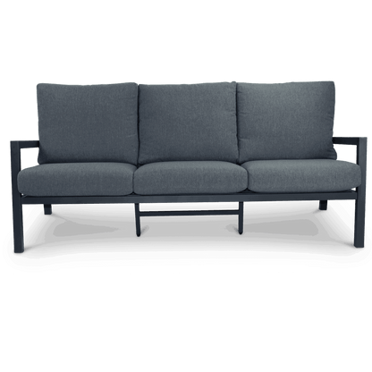 San Sebastian 3 Seater in Gunmetal with Platinum Olefin Cushions - The Furniture Shack