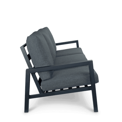 San Sebastian 3 Seater in Gunmetal with Platinum Olefin Cushions - The Furniture Shack