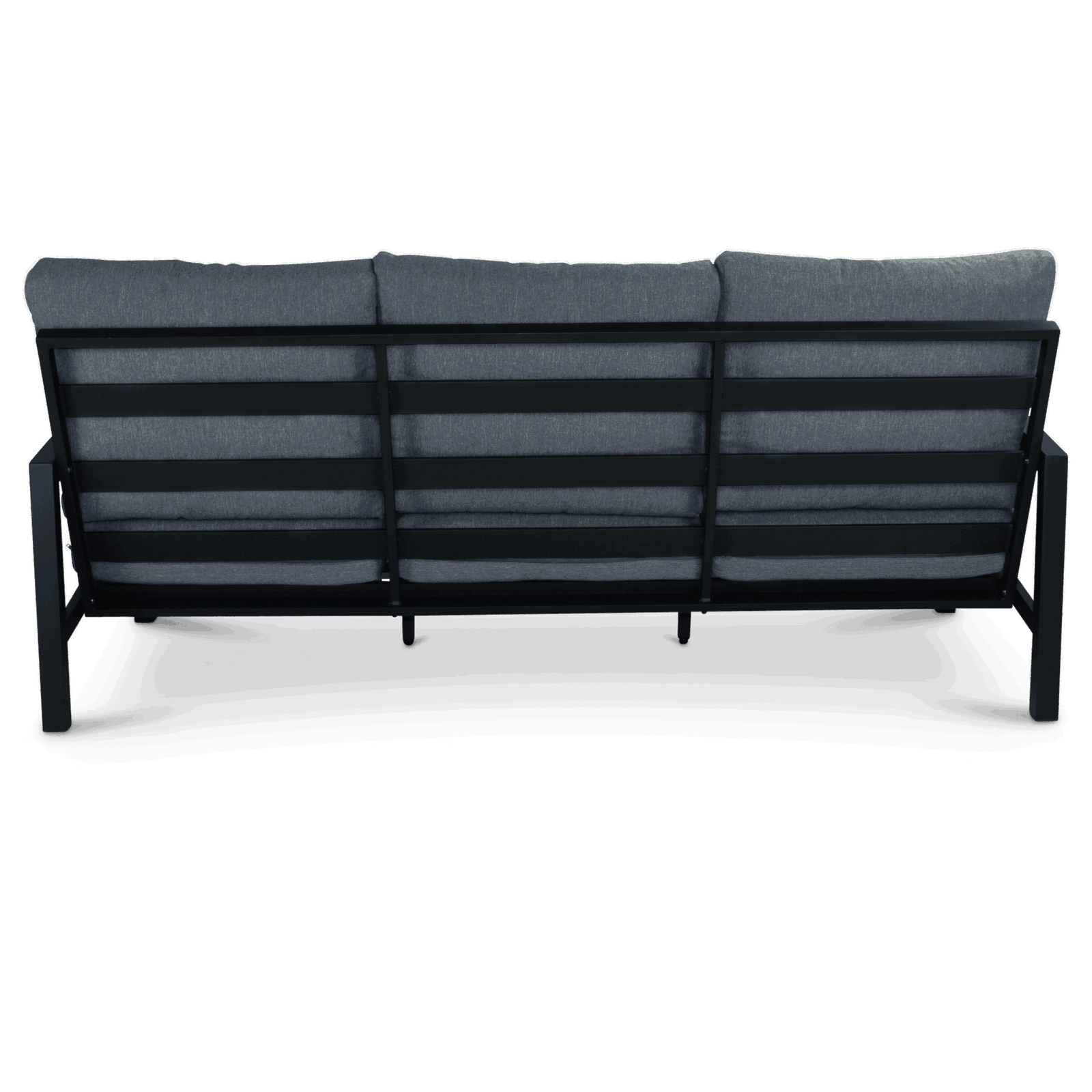 San Sebastian 3 Seater in Gunmetal with Platinum Olefin Cushions - The Furniture Shack