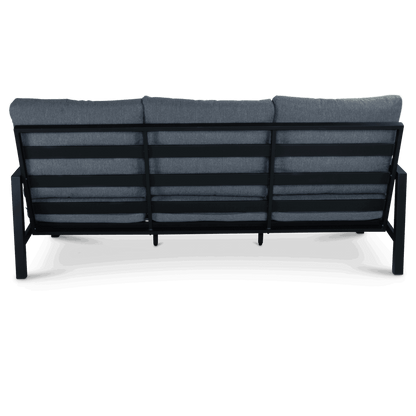 San Sebastian 3 Seater in Gunmetal with Platinum Olefin Cushions - The Furniture Shack