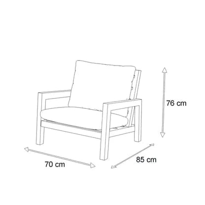 San Sebastian Outdoor Armchair in Gunmetal with Platinum Olefin Cushions - The Furniture Shack