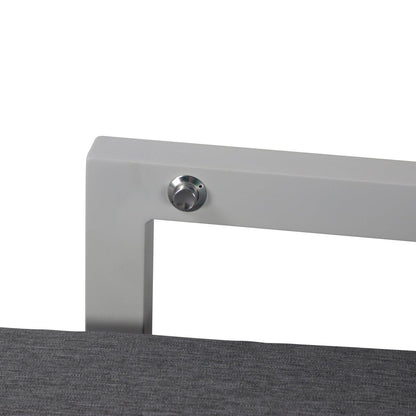 San Sebastian Reclining Sunlounger in Arctic White and Platinum Olefin Cushions - The Furniture Shack